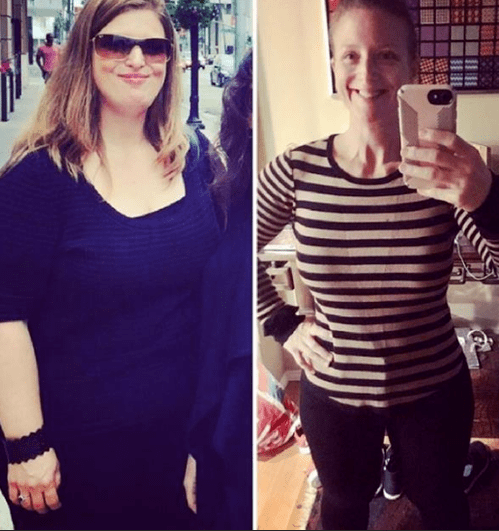 Fotos von Karina vor und nach der Verwendung von Keto Diet